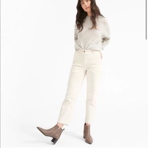 Everlane Corduroy Straight Leg Crop in Bone NWT